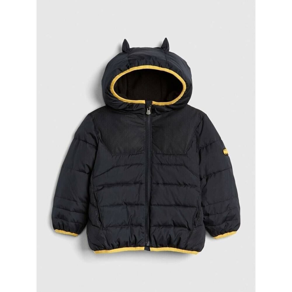 Baby Gap + Junk Food Toddler Boy Black BATMAN Winter Puffer Jacket 4 Years